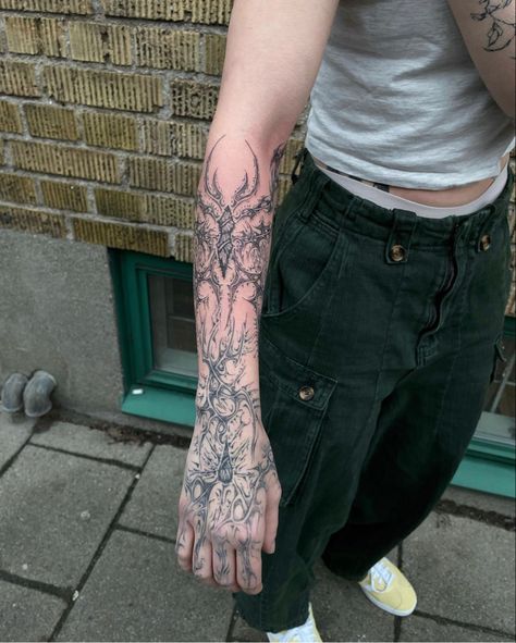 Emo Arm Sleeve Tattoos, Alt Sleeve Tattoos, Cybersigilism Tattoo Arm Sleeve, Cybersigilism Tattoo Sleeve, Cybersigilism Tattoo Forearm, Cybersigilism Sleeve, Hand Arm Tattoo, Arm Tattoos Black, Sigil Tattoo