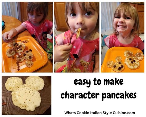 Character Pancakes Character Pancakes, Utica Ny, Fried Fish Recipes, Popular Characters, Copycat Restaurant Recipes, Pancake Batter, Easy Video, Chocolate Decorations, Maraschino Cherry