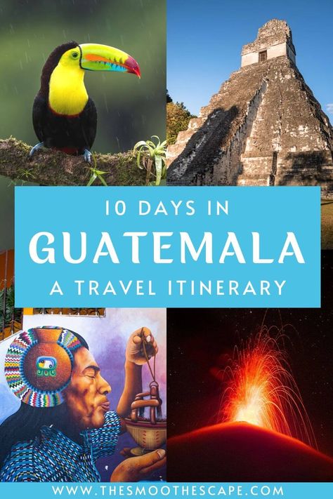 Planning to spend 10 days in Guatemala and wondering which places to visit? This 10-day Guatemala itinerary will take you to the most amazing places in the country - from majestic volcanoes and wildlife-filled rainforests to mysterious Mayan ruins and vibrant colonial towns. | Guatemala travel guide | Antigua | Lake Atitlan | Tikal | Guatemala photography Guatemala Itinerary, Guatemala Trip, Guatemala Photography, Tikal Guatemala, Lake Atitlan Guatemala, Tiki Statues, Guatemala Travel, Lake Atitlan, Central America Travel