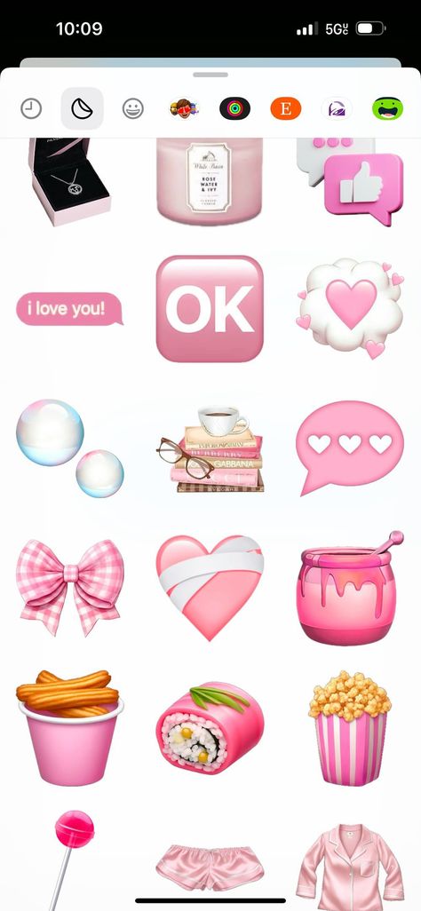 Asthetic Emojis Combos Pink, New Pink Emojis, Cute Emojis For Stickers, Pink Emoji Aesthetic, Custom Iphone Stickers, Ios18 Emoji Stickers, Preppy Emojis, Girly Emojis, Iphone Photo Editor