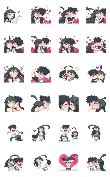 Couple Instagram Stickers, Instagram Gif Sticker Couple, Couple Stickers Instagram, Cute Couple Stickers, Emote Expressions, Couple Emoji, Couples Emoji, Couple Stickers, Doodle Face