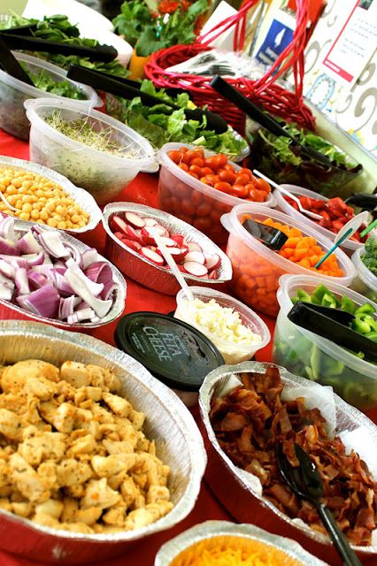 Salad Bar Party, Coffee Teacher Appreciation, Teacher Luncheon Ideas, Luncheon Recipes, Teacher Appreciation Luncheon, Teacher Lunches, Teacher Appreciation Themes, Sunshine Committee, Luncheon Ideas