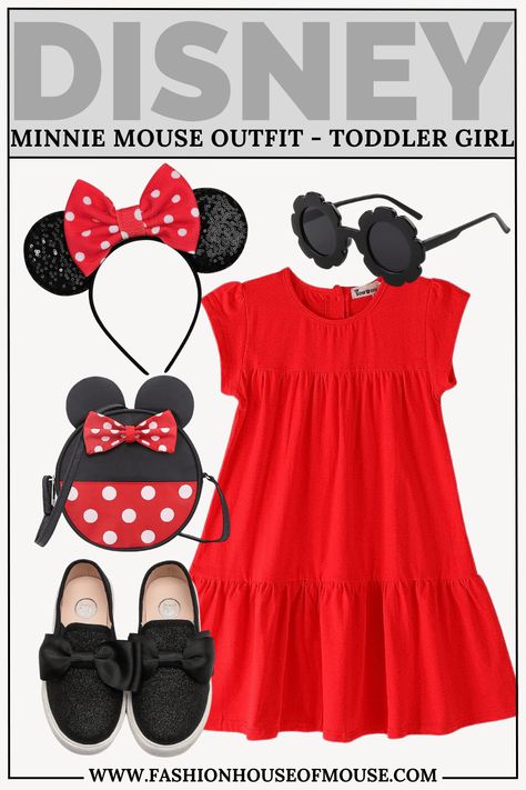 Disney Outfits Your Toddler Girl Will Love – Minnie Mouse - Fashion House of Mouse Toddler Disney Outfit Girl, Toddler Girl Disney Outfit, Girls Disney Outfits, Toddler Minnie Mouse Outfit, Toddler Disney Outfit, Disney Outfits Girls, Disney Minnie Mouse Outfit, Kids Disney Outfits, House Of Mouse