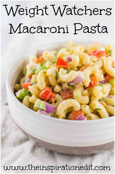 Macaroni Salades, Weight Watchers Sides, Weight Watchers Pasta, Weight Watchers Salad, Asiago Chicken, Weight Watchers Lunches, Weight Watchers Meal Plans, Weight Watchers Recipes Desserts, Macaroni Salad Recipe