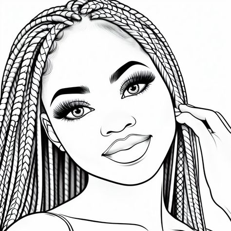 Coloring Pages Black Women, African American Coloring Pages, Black Women Coloring Pages, Color Drawing Art, Adult Coloring Designs, African Art Paintings, Detailed Coloring Pages, Silhouette Clip Art, Afrocentric Art