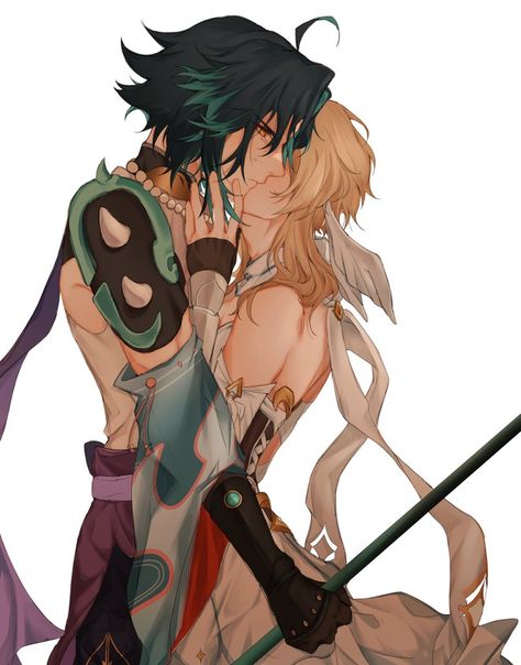 Xiao And Lumine, Genshin Impact Xiao, Tales Of Berseria, Wanderer Art, Best Anime Couples, Ship Art, Art Clothes, Cute Anime Couples, Pose Reference