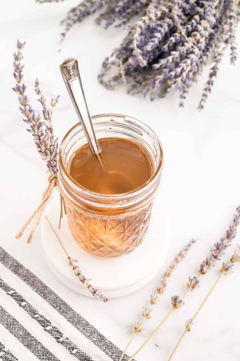 Lavender Honey, Honey Syrup, Simple Syrup, Liqueur, Easy Recipe, Simple Ingredient, Syrup, Easy Meals, Honey