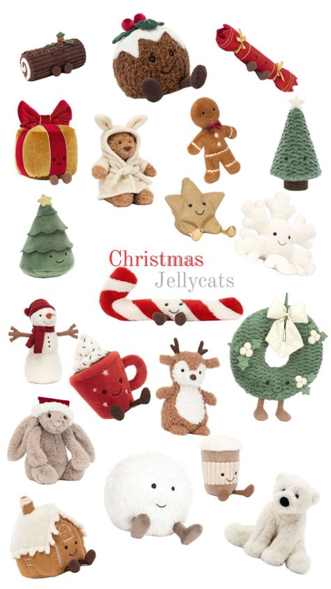 Christmas Jellycats 2024, Jelly Cats Christmas, Jelly Cat Christmas, Christmas Jelly Cat, Christmas Jelly Cats, Cute Jelly Cats, Matching Jelly Cats, Jelly Cats Aesthetic, Jellycat Christmas