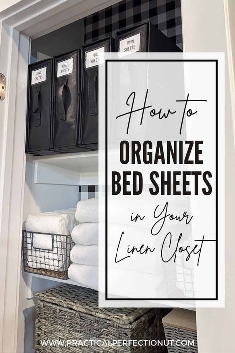 how to organize bed sheets in your home Towels And Sheets Organization, Organizing Comforters In Closet, Sheet Set Storage, How To Store Extra Comforters, How To Store Large Comforters, How To Organize Bed Sheets, How To Store Bed Sheets, Bed Linen Storage Ideas, Bedsheet Organization Ideas