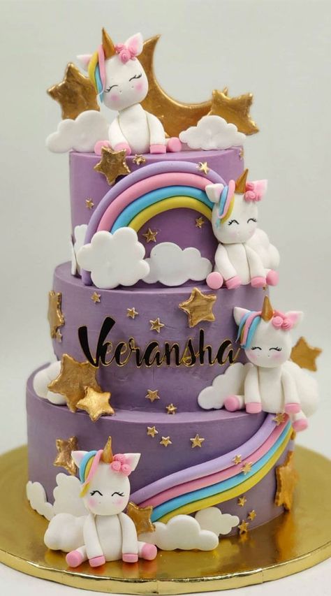 birthday cake, unicorn cake, rainbow cake, birthday cake ideas 2021 Purple Rainbow Cake, Purple Unicorn Cake, Birthday Cake With Rainbow, Cute Cake Ideas, Unicorn Number Cake, Unicorn Theme Cake, Birthday Cake Unicorn, Unicorn Cake Design, Purple Birthday Cake