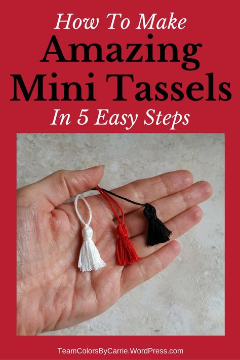 You'll find so many ways to use these adorable mini tassels. From purse charms to bag tags to package tie-ons! Tassel Zipper Pull Diy, Diy Purse Tassel, Zipper Pulls Diy, Bag Tassel Diy, Team Spirit Crafts, Diy Embellishments, Diy Kids Games, Notebook Ideas, Wedding Crafts Diy