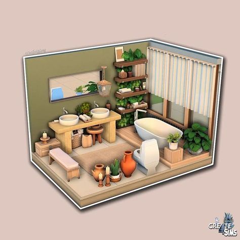 Maxis Match Sims 4 Cc Bathroom, The Sims 4 Backyard Ideas, Bathroom Sims 4, Sims 4 Bathroom, Sims Interior, Sims Rooms, Sims Inspiration, Cozy Bathroom, Build Design