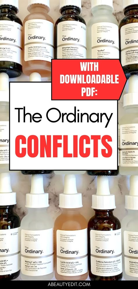 The Ordinary Conflicts The Ordinary Do Not Mix List, Order To Use Skin Care Products, What Ordinary Products Not To Use Together, The Ordinary Cheat Sheet, What Can You Pair With Retinol, Post Accutane Skincare, Best Face Care Routine Products, Ordinary Skincare Routine For Aging, Skin Care Routine 40s For Women