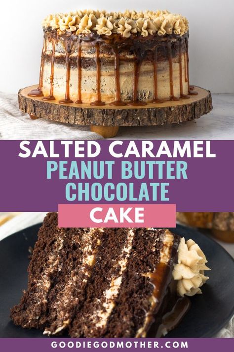 Peanut Desserts, Peanut Butter Chocolate Cake, Butter Chocolate Cake, New Year's Desserts, Layered Cakes, Chocolate Peanut Butter Cake, Random Recipes, Vegan Candies, Peanut Butter Cake