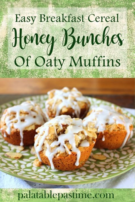 Honey Bunches of Oaty Muffins are a playful twist on the usual bran cereal muffins, this time with an oat cereal. Honey Bunches Of Oats Recipes, Sour Cherry Muffins, Bran Cereal Muffins, Lactation Treats, Cereal Muffins, Oat Flour Muffins, Honey Cereal, Honey Bunches Of Oats, Recipe Using Honey