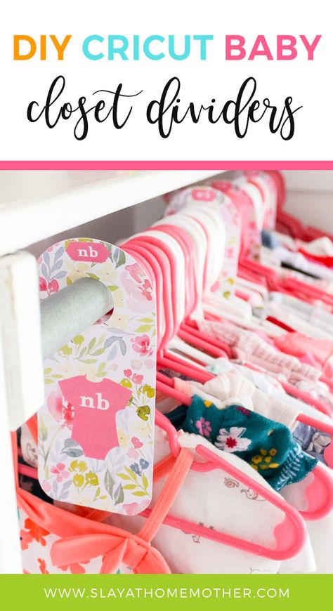 Make your own baby closet dividers using your Cricut machine and the easy-to-use Print Then Cut function with this easy tutorial. #diy #craft #crafting #craftidea #craftproject #diyproject #cricut #cricutproject #cricutideas Cricut Baby Projects, Diy Baby Closet, Cricut Print Then Cut, Diy Nursery Art, Baby Crafts Diy, Baby Closet Dividers, Cricut Explore Projects, Cricut Baby, Cricut Images