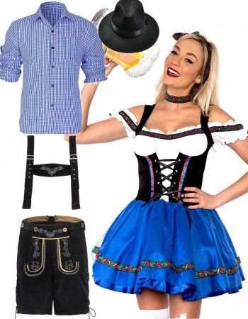 Couples Oktoberfest Beer Maid Wench Costume Dress With Petticoat, Beer Maid, Wench Costume, Teletubbies Costume, Brew Master, Oktoberfest Halloween, Oktoberfest Costume, Oktoberfest Beer, Uniform Accessories