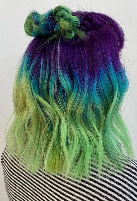 25 Creative Hair Colour Ideas to Inspire You : Aurora Borealis Hair Colors Bright, Hair Color Ideas Summer, Bold Hair Color Ideas, Aurora Hair, Vibrant Hair Color, Hair Colour Ideas, Vivid Hair, Vivid Hair Color, Bold Hair Color