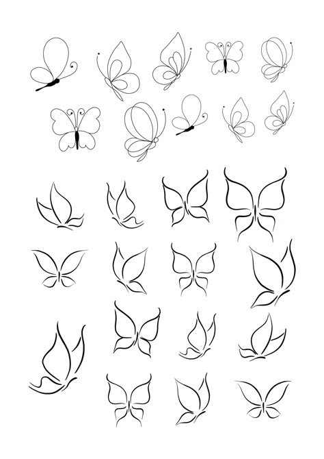 Printable Nail Art Practice Sheet, Printable Nail Art, Nail Art Practice, Butterfly Art Drawing, Bond Paper Design, Cute Easy Doodles, Tattoo Henna, Minimalist Tattoos, Butterfly Drawing