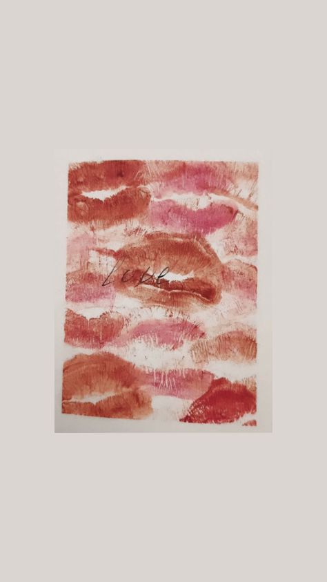 Lipstick Kisses Painting Canvas, Paper With Lipstick Kisses, Lipstick Kissed Paper, Kiss On Paper Lipstick Wallpaper, Lipstick On Paper Aesthetic, Lip Marks On Paper Aesthetic, Lipstick Painting Canvas, Kiss Card Lipstick Aesthetic, Mini Canvas Art Valentines