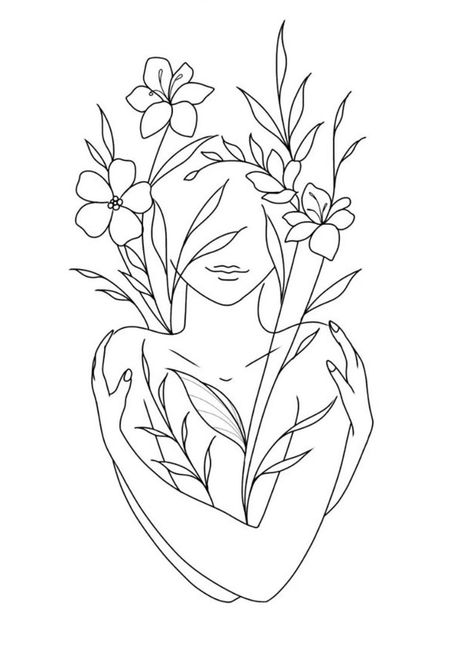 Simple Boho Drawings, Line Art Portrait Faces, Line Drawing Woman Flowers, Candle Logo Design, Dragon Tattoo Ideas, Wrist Tattoo Ideas, Wrist Tattoo Designs, Planet Drawing, The Best Tattoos