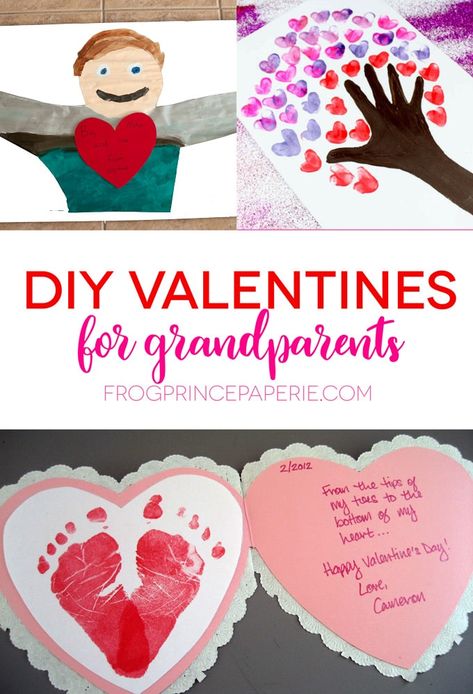 DIY Valentines for Grandparents Valentines For Grandparents, Toddler Valentine Cards, Kids Diy Valentines, Grandparents Valentines, Baby Valentines Gifts, Toddler Valentine Crafts, Valentines Diy Kids, Valentine Card Crafts, Valentines Day Cards Handmade