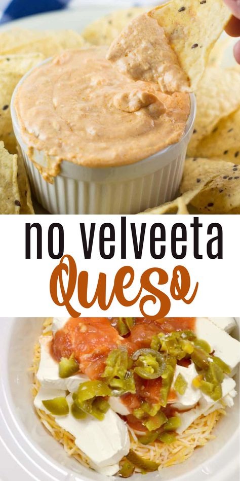 Easy Queso Dip No Velveeta, Cheese Dip No Velveeta, Cheese Dip Recipes Without Velveeta, No Velveeta Queso Dip, Queso Dip Crockpot No Velveeta, Queso Without Velveeta, Queso Dip Without Velveeta, Cheese Dip Without Velveeta, Queso No Velveeta