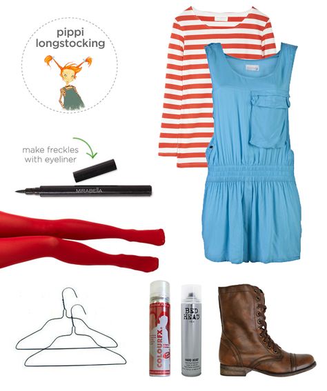 Throw these costumes together in a snap Pippi Longstocking Halloween Costume, Halloween Costumes With Overalls, Costumes With Overalls, Pippi Longstocking Costumes, Book Costumes, World Book Day Costumes, Book Day Costumes, Pippi Longstocking, Book Week Costume