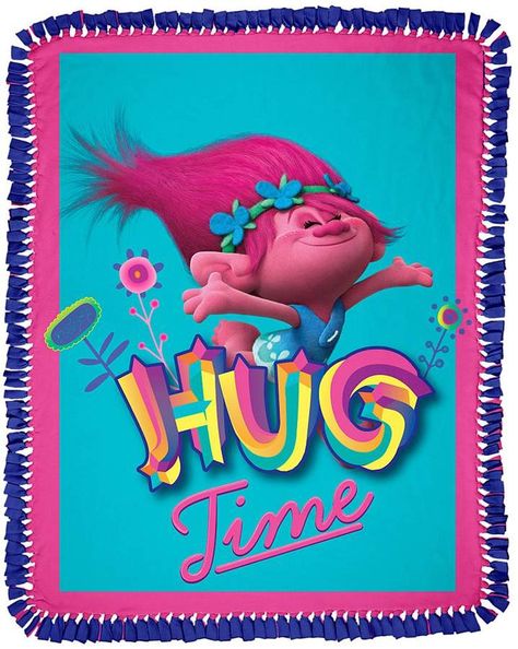 DIY Blanket kit - Trolls Poppy 'Hug Time' No Sew Fleece Throw Kit Hug Time, No Sew Fleece, Diy Blanket, Trolls Poppy, Sewing Fleece, Blanket Diy, No Sew, Stem Activities, Fleece Throw