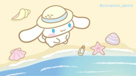 Cinnamoroll Pc Wallpaper, Summer Cinnamoroll, Cinnamoroll And Friends, Cinnamoroll Summer, Cute Kawaii Backgrounds, Focus Mode, Images Hello Kitty, Kawaii Background, Hello Kitty Characters