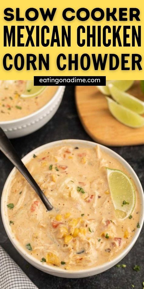 Aztec Chicken Chowder, Fall Food Recipes Soup, Chicken Corn Cream Cheese Crockpot, Soups Recipes Slow Cooker, Soups And Chowders Comfort Foods, Cowboy Chowder Soup, Creamy Mexican Corn Chowder, Crock Pot Chowder, Spicy Chicken Corn Chowder Soup