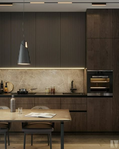 Dark Grey And Wood Kitchen, Grey And Wood Kitchen, Kitchen Ideas Layout, Small Kitchen Ideas Layout, Wood Kitchen Ideas, Ideas Small Kitchen, Small Kitchen Ideas, Modern Kitchen Interiors, Kitchen Interior Design Modern