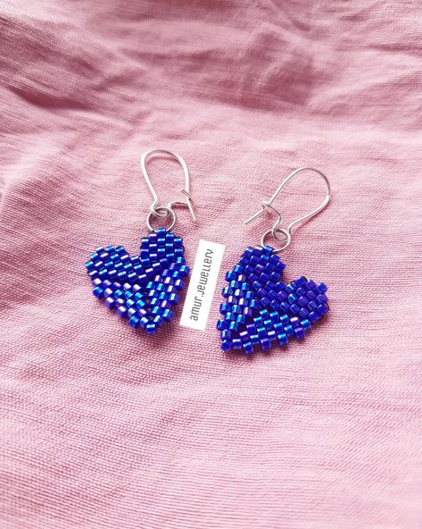 Brick Stitch Pattern Earring, Beautiful Beaded Earring, Beaded Jewelry Earrings, Beaded Earrings Native, Beading Jewelery, Brick Stitch Earrings, Brick Stitch Pattern, Seed Bead Patterns, Beaded Crafts