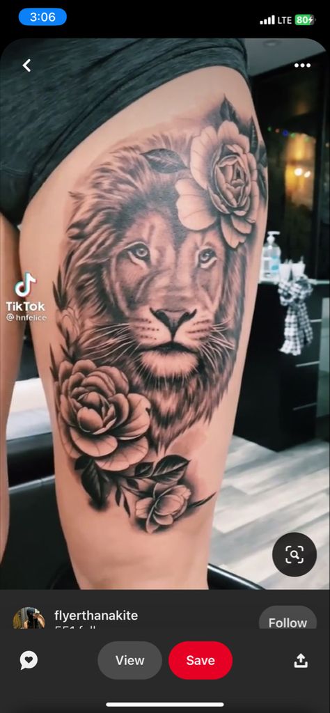 Lion Thigh Tattoo Women, Lioness Tattoo For Women Thighs, Lion Tattoo For Women Thighs, Lion Thigh Tattoo, Leo Lion Tattoos, Front Thigh Tattoos, Lion Tattoo On Thigh, Leo Tattoo Designs, Girl Thigh Tattoos