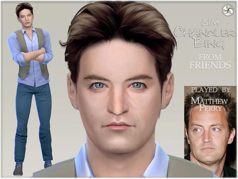 BAkalia's FRIENDS - Chandler Bing Sims 4 Celebrities, Sims 4 Celebrity Cc, Sims 4 Celebrity, Sims 4 Afro Hair, Sims 4 Male, Rachel Hair, Rachel Green Friends, Sims 4 Hair Male, Beyonce Hair