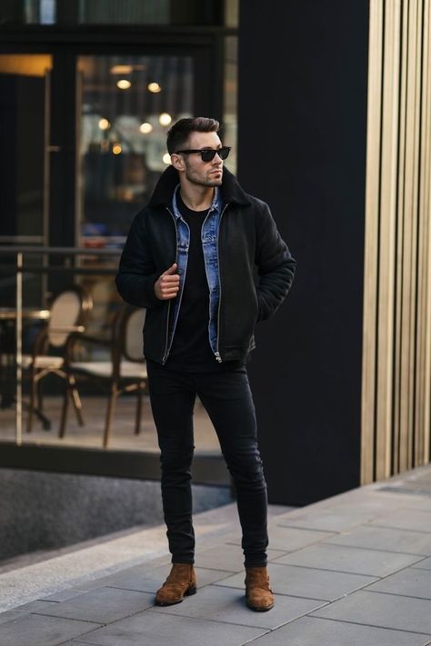 Business Casual Outfits Winter, Chelsea Boots Outfit, Stylish Men Wear, Mens Fashion Work, Denim Jacket Fashion, Look Rock, Gq Style, Mens Casual Dress Outfits, Office Outfit