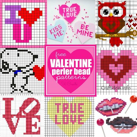 Fuse Bead Patterns, Valentines Patterns, Valentine Crafts For Kids, Classroom Gifts, Diy Perler Beads, Melting Beads, Bead Weaving Patterns, Free Valentine, Perler Beads Designs