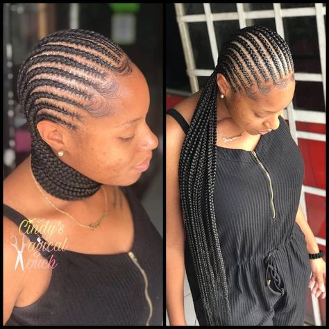 🇹🇹CindysMagicalTouch 🇹🇹 on Instagram: “All back  Small @voiceofhair  @braided__” Straight All Back, Hairstyles With Yarn, All Back Styles, Twists With Beads, Baddie Braids, Birthday Braids, Small Feed In Braids, How To Braid Hair, Small Cornrows