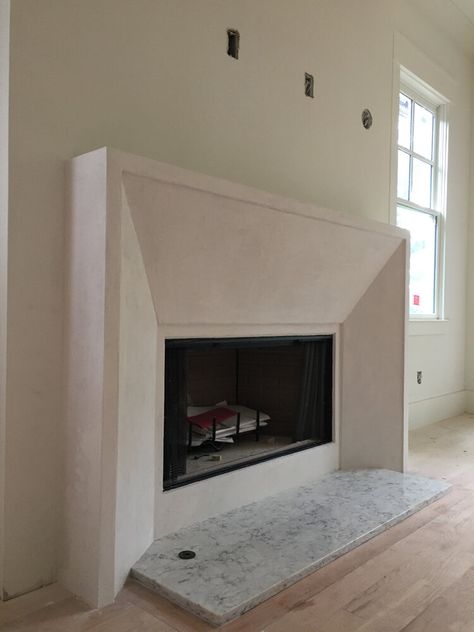 Plaster Fireplace Surround Inexpensive Fireplace Surround, Diy Plaster Mantle, Fireplace Entryway Foyer, Venician Plaster Fireplace, Plaster Fireplace Mantle, Diy Plaster Fireplace Surround, Faux Plaster Fireplace, Plaster Mantle, Fireplace Plaster