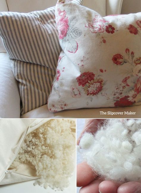 Wooly Bolus: Feel-Good Stuffing for Pillows | The Slipcover Maker Pillow Filling Ideas Diy, Best Stuffing, Pillow Stuffing, Custom Slipcovers, Upholstery Ideas, Firm Pillows, Washable Slipcovers, Slip Covers, Upholstery Diy