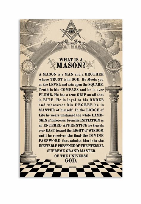 PRICES MAY VARY. Choose Between Three Sizes - 24"x32", 18"x24", or 11'' x 17'' High-Quality Print Glossy Finish A Great Masonic Gift! Printed by The Masonic Exchange in the USA Masonic Gifts, Mysteries Of The World, Masonic Symbols, Magick Book, Bible Knowledge, Knowledge Is Power, Spell Book, Posters Prints, Sacred Geometry