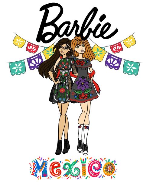 INSPO FOR MEXICAN BARBIE OUTFITS DRAWING Mexico Drawing, Mexican Barbie, Outfits Drawing, Barbie Outfits, Girls Party, Barbie Clothes, Drawings, Quick Saves, Mexico