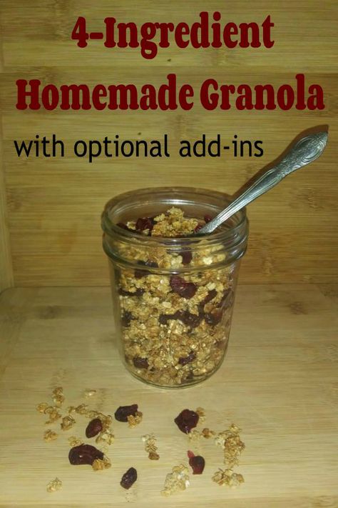 Home Made Granola Easy, Granola Recipe With Quick Oats, Easy Granola Recipe 4 Ingredients, Trailer Recipes, Quick Oat Recipes, Bran Muffins Healthy, Squash Alfredo, Granola Homemade, Clean Eating Baking