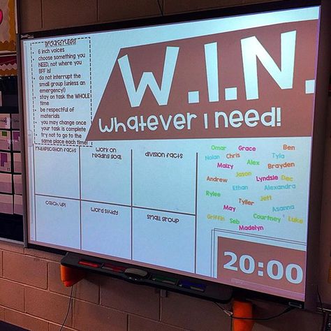 Trying something new on Monday! A coworker told me about W.I.N. Students drag their name to choose what THEY NEED to work on! Can’t wait to see how it goes! #iteach3rd #iteach345 #iteachwhatsyoursuperpower #iteachthirdgrade #iteach3rdgrade 5th Grade Classroom, Trying Something New, 4th Grade Classroom, 3rd Grade Classroom, New Classroom, Personalized Learning, Classroom Fun, Beginning Of School, Teacher Tools