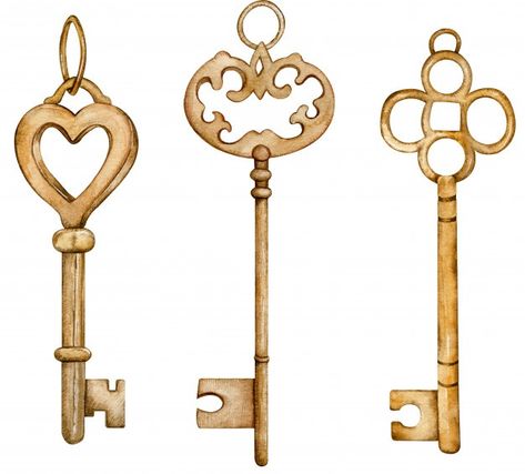 Set collection of antique golden keys. w... | Premium Photo #Freepik #photo #watercolor #heart #house #cartoon Heart House, Pastel Color Background, House Cartoon, Golden Key, Old Key, Watercolor Heart, Vintage Keys, Beautiful Backgrounds, Love Signs