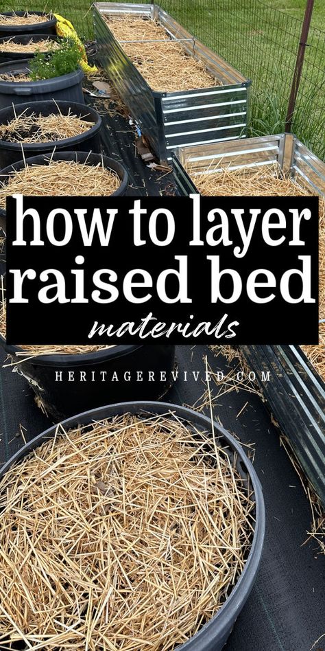 When creating new raised garden beds, you want to choose your materials wisely. Here's how to layer raised beds with cheap materials that are easy to source. Get your raised beds ready this fall to use in the Spring and get a head start! Cheap Raised Garden Beds, Simple Living Lifestyle, What To Use, Material Bed, Rural Life, Raised Bed, Hobby Farms, Garden Bed, Head Start