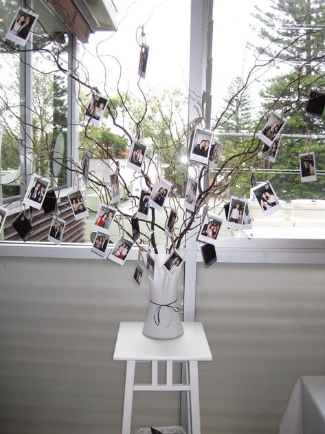 Wedding tree with couple pictures Instax Display, Instax Diy, Tree With Pictures, Instax Ideas, Instax Mini Ideas, Polaroid Display, Polaroid Picture, Polaroid Wall, Casa Vintage