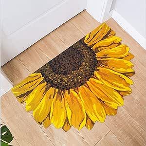 Yellow Front Doors, Floral Rugs, Front Door Mat, Indoor Door Mats, Indoor Doors, Front Door Mats, Grey Flowers, Door Rugs, Yellow Sunflower