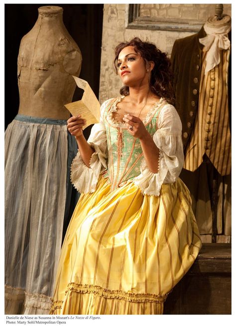 Metropolitan Opera- Le Nozze de Figaro. Danielle de Niese--phenomenal. Does a wonderful job as Rosina Theater Academia Aesthetic, 1660s Fashion, Marriage Of Figaro, Opera Costumes, Enchanted Art, Singer Costumes, Metropolitan Opera, Period Outfit, Opera Singers