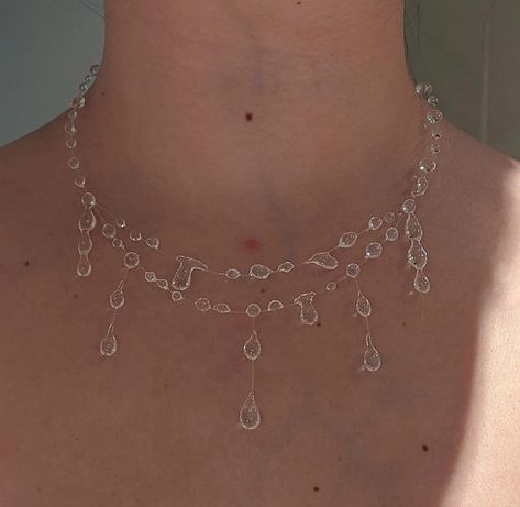 Water Droplet Jewelry, Water Droplet Necklace, Wet Necklace, Drip Necklace, Water Jewelry, Dope Jewelry, Fancy Jewellery, Funky Jewelry, Jewelry Lookbook